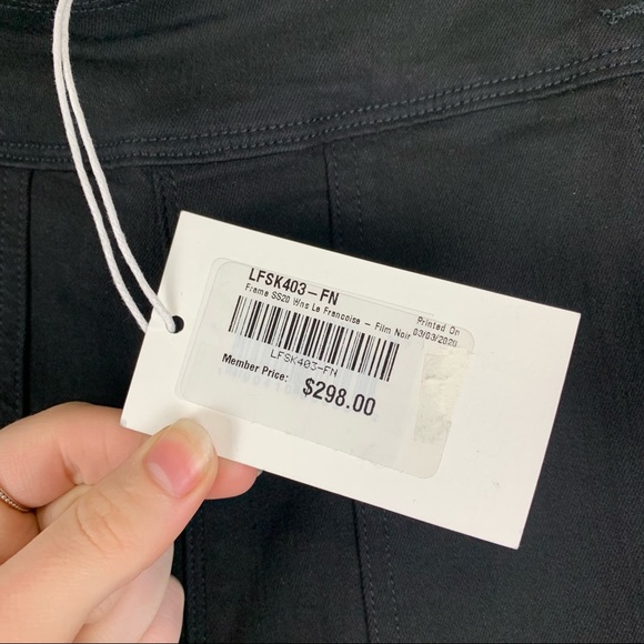 FRAME Denim Le Francoise Jeans in Film Noir - Picture 12 of 14